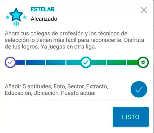 ejemplo gamificacion linkedin